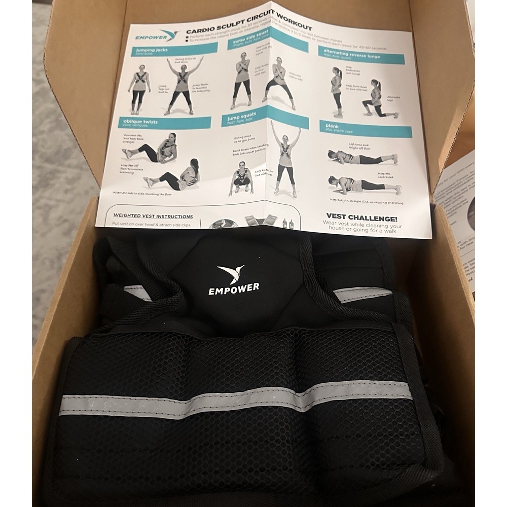Empower Weighted Body Vest Womens Adjustable Up To 10lbs Workout Reflective New